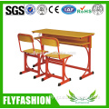 Wooden Attached Cheap Double School Desk And Chair
